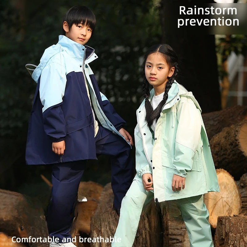 Fahion Children's Split Raincoat and Rain Pants Set Motorcycle Riding Rainwear Full Body Waterproof Primary School Kid's Poncho
Fahion Children's Split Raincoat and Rain Pants Set Motorcycle Riding Rainwear Full Body Waterproof Primary School Kid's Poncho