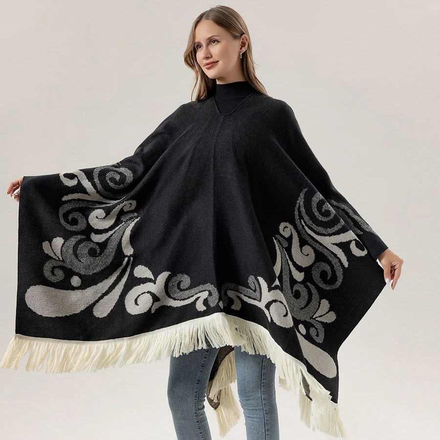 Lucky Colorful Bird Jacquard Acrylic Cashmere Pullover Poncho Women Spring Winter Long Overcoat Cape Summer Travel Wraps Blanket
Lucky Colorful Bird Jacquard Acrylic Cashmere Pullover Poncho Women Spring Winter Long Overcoat Cape Summer Travel Wraps Blanket