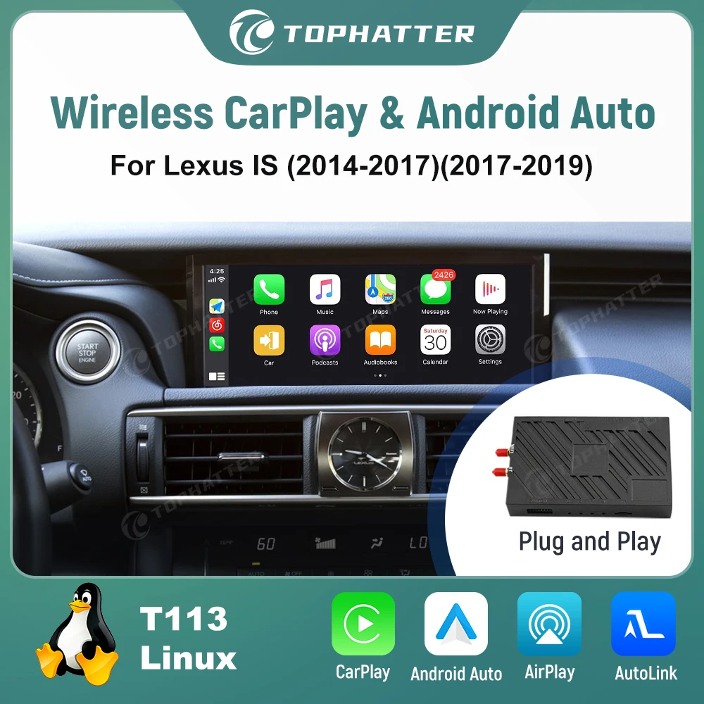Decoder Box for Wireless CarPlay Android Auto Adapter For Lexus IS (2014-2017)(2017-2019) T113 Linux
Decoder Box for Wireless CarPlay Android Auto Adapter For Lexus IS (2014-2017)(2017-2019) T113 Linux