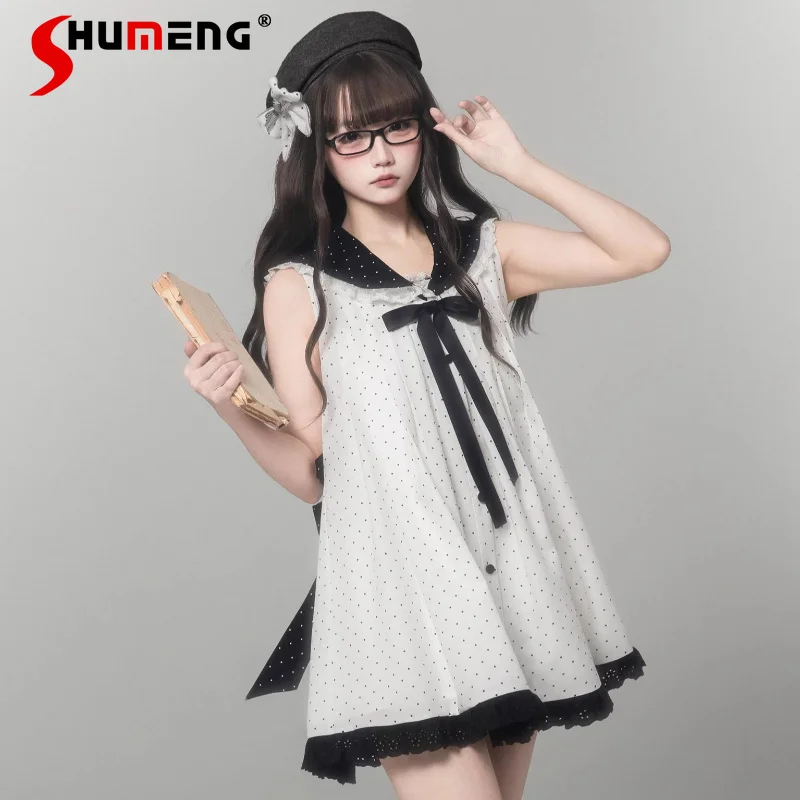 Black White Polka Dot Gray Series Sailor Collar Doll Dress Cute Japanese Rojita Style Soft Girls Casual Sweet Daily Wear Dresses
Black White Polka Dot Gray Series Sailor Collar Doll Dress Cute Japanese Rojita Style Soft Girls Casual Sweet Daily Wear Dresses