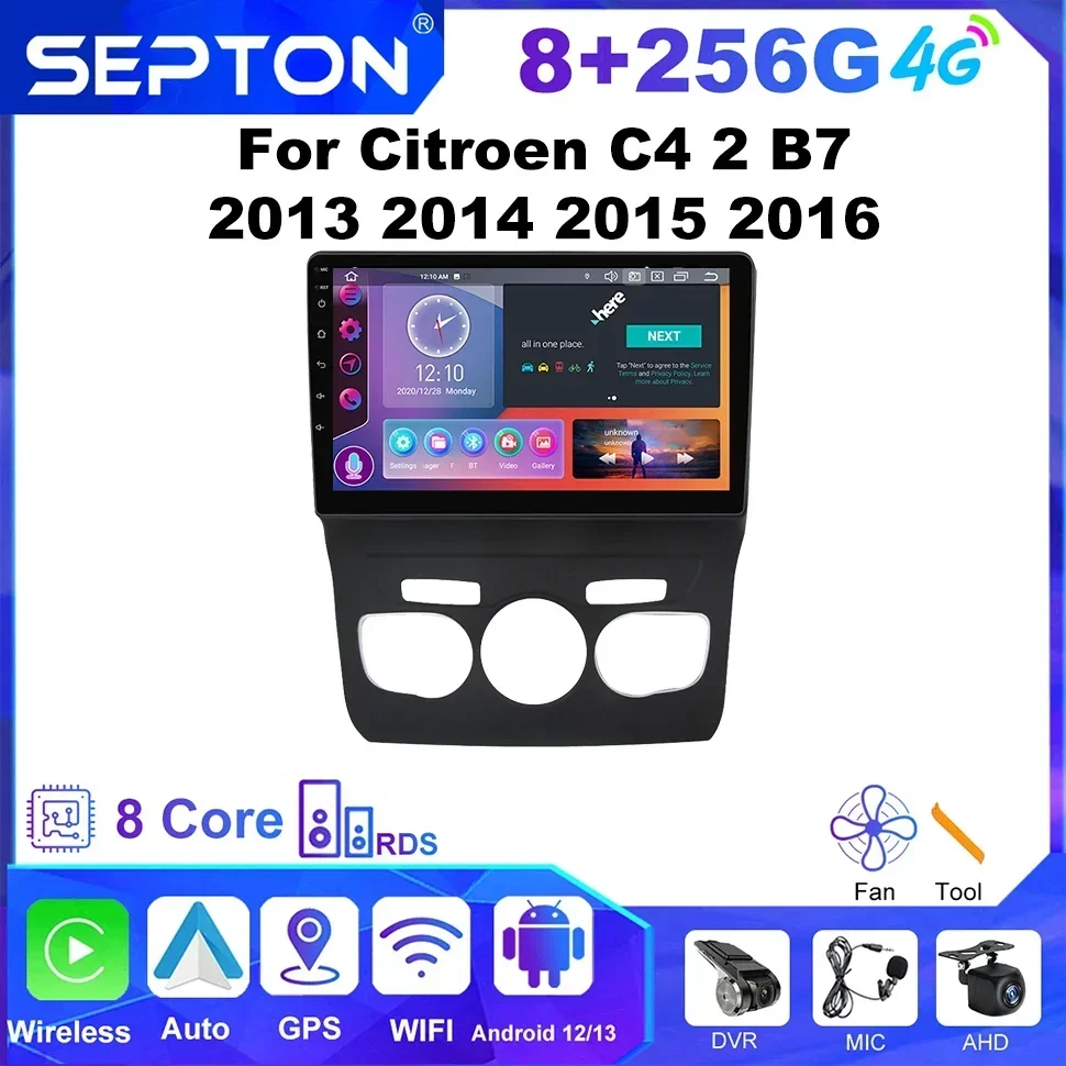 Автомобильная стереосистема SEPTON, авто Smart Systems для Citroen C4 2 B7 2013 2014 2015 2016, мультимедийный плеер, GPS CarPlay, 2Din, головное устройство
Автомобильная стереосистема SEPTON, авто Smart Systems для Citroen C4 2 B7 2013 2014 2015 2016, мультимедийный плеер, GPS CarPlay, 2Din, головное устройство