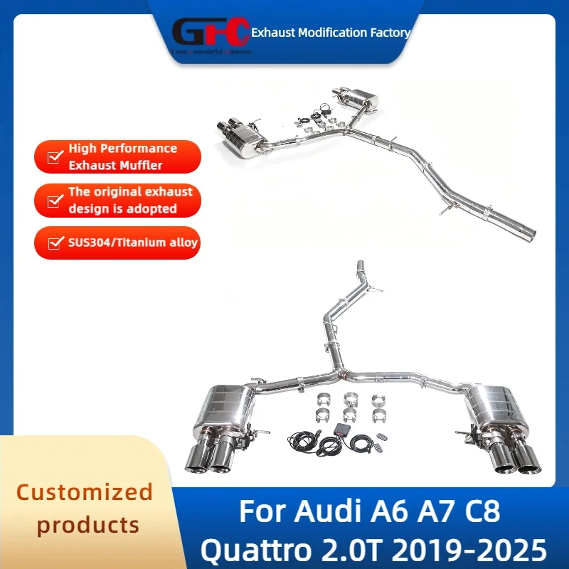Catback Valvetronic Exhaust Pipe for Audi A6 A7 C8 Quattro 2.0T 2019-2025 High-Performance Stainless Steel Valve Exhaust Muffler
Catback Valvetronic Exhaust Pipe for Audi A6 A7 C8 Quattro 2.0T 2019-2025 High-Performance Stainless Steel Valve Exhaust Muffler