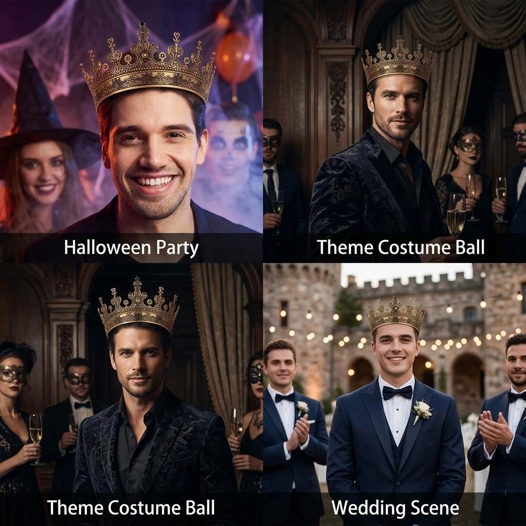 Men's Retro Alloy Crown Headpiece Durable Elegant Design For Weddings Parties
Men's Retro Alloy Crown Headpiece Durable Elegant Design For Weddings Parties