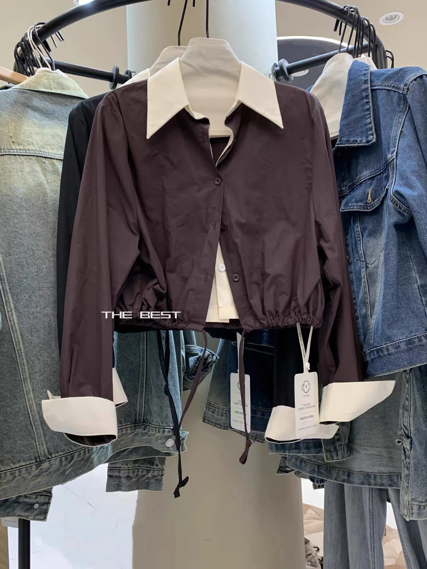 Korean Sle Commuter High Waist ort irt Women's Faion Slimming Patchwork Color Blo Fake Two-Piece Long Sve Ne
Korean Sle Commuter High Waist ort irt Women's Faion Slimming Patchwork Color Blo Fake Two-Piece Long Sve Ne