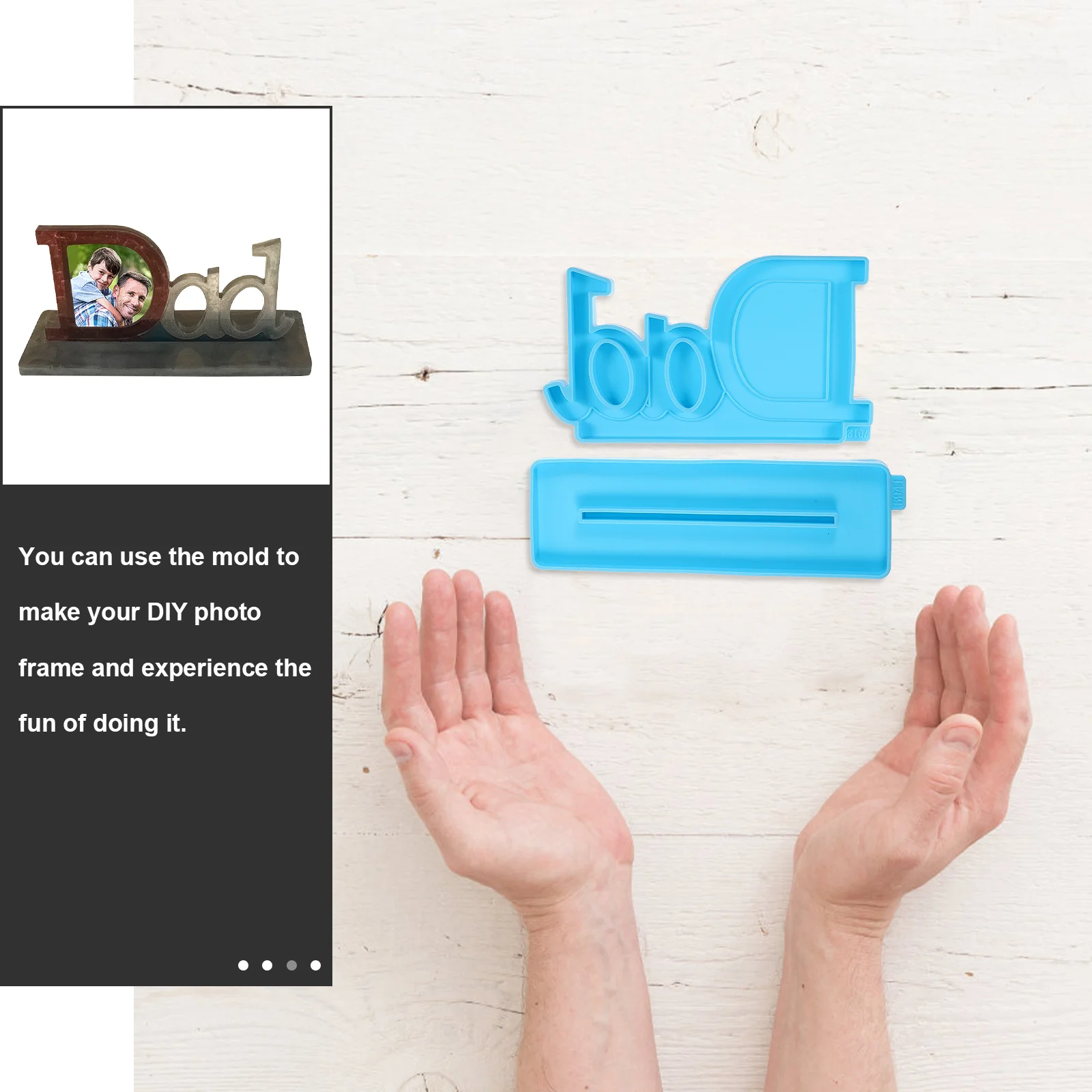 1Set Silicone Mold Father's Day Photo Frame DIY Craft Mold Creative Desktop Decoration Hand-Made Gift Festival Art
1Set Silicone Mold Father's Day Photo Frame DIY Craft Mold Creative Desktop Decoration Hand-Made Gift Festival Art