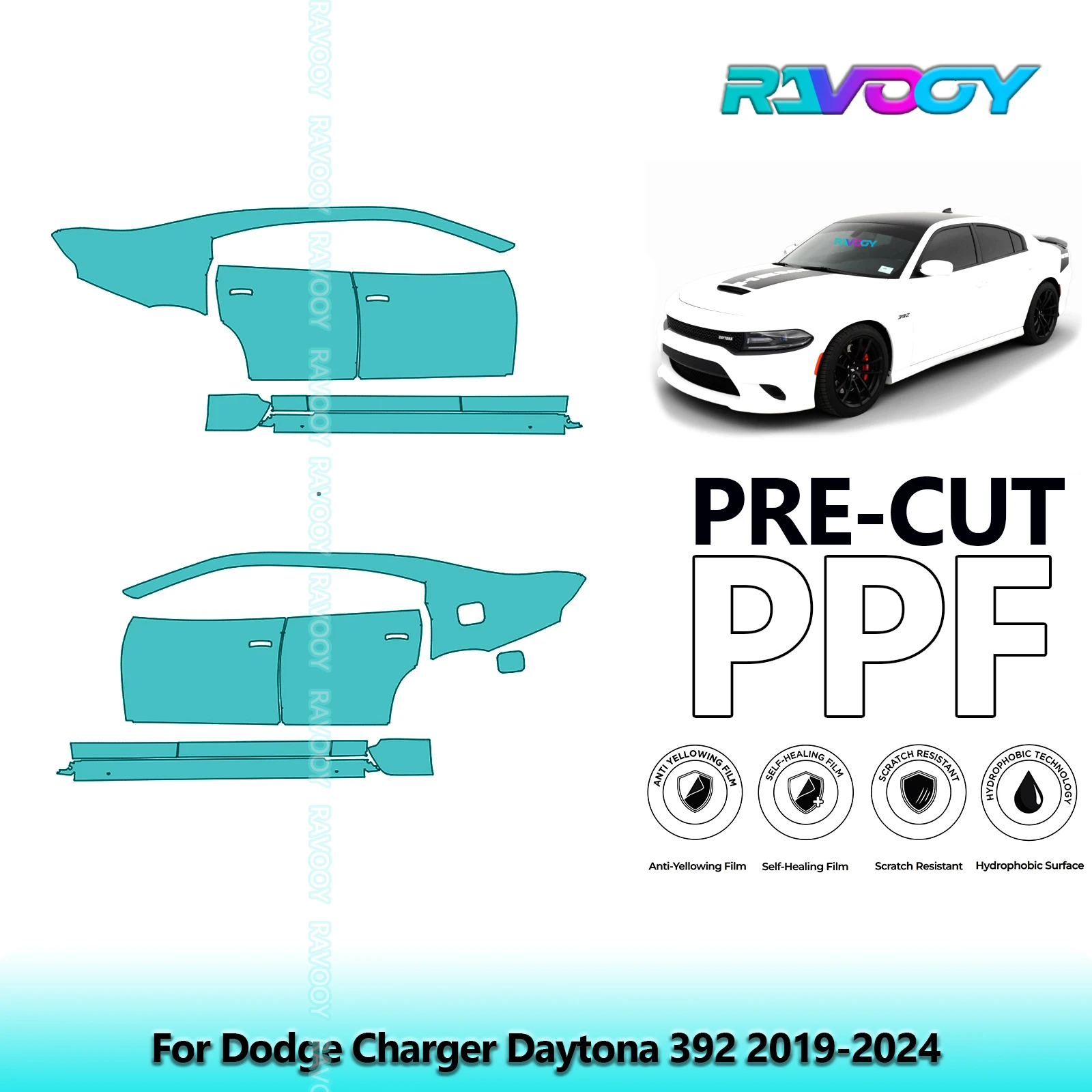For Dodge Charger Daytona 392 2019-2024 8.5mil Clear Matte Pre-Cut PPF Door & A/B Pillar Kit TPU Paint Protection Film Set
For Dodge Charger Daytona 392 2019-2024 8.5mil Clear Matte Pre-Cut PPF Door & A/B Pillar Kit TPU Paint Protection Film Set