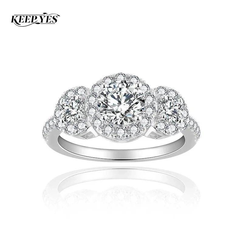KEEP YES Total 1.3ct 6mm Moissanite Engagement Rings for Women with GRA Certificate 925 Sterling Silver Three-Stone Wedding Band
KEEP YES Total 1.3ct 6mm Moissanite Engagement Rings for Women with GRA Certificate 925 Sterling Silver Three-Stone Wedding Band