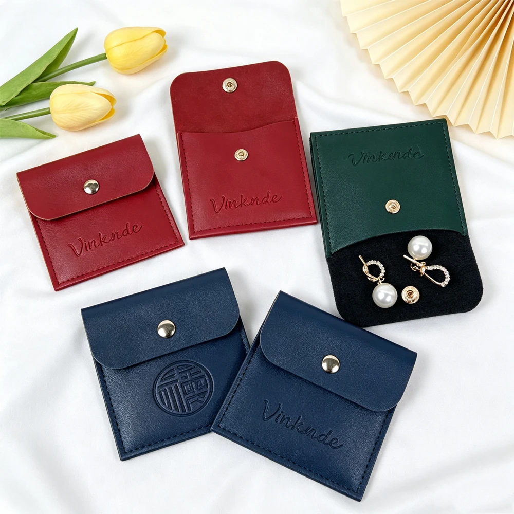 50/100pcs Personalized Logo Navy Red Jewelry Leather Snap Bag Mini Packaging Pouch For Keychain Earring Boutique Display Pockets
50/100pcs Personalized Logo Navy Red Jewelry Leather Snap Bag Mini Packaging Pouch For Keychain Earring Boutique Display Pockets