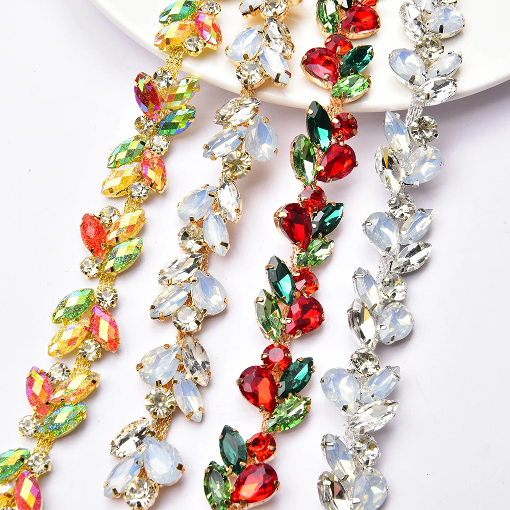 Mistletoe-Like Opal Crystal Chain Colorful Rhinestone Ribbon Metal Flower Trim Sew On Clothing Diy Christmas Tree Decoration
Mistletoe-Like Opal Crystal Chain Colorful Rhinestone Ribbon Metal Flower Trim Sew On Clothing Diy Christmas Tree Decoration