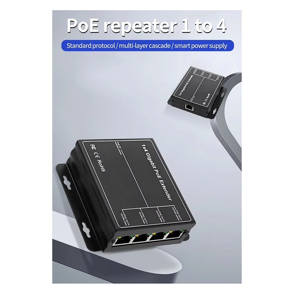 A97ZZ 4 Port Gigabit POE Extender 100/1000Mbps 90W 1in 4 Out PoE Repeater DIN Rail Network VLAN for 48V POE Camera Wierless AP
A97ZZ 4 Port Gigabit POE Extender 100/1000Mbps 90W 1in 4 Out PoE Repeater DIN Rail Network VLAN for 48V POE Camera Wierless AP