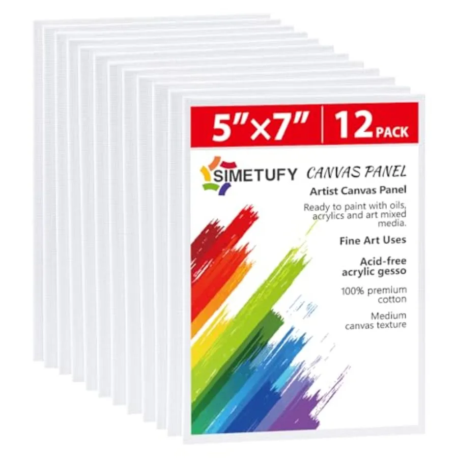 Pack 5x7 Inch Small Flat Canvas Boards for Painting, Gesso Primed Acid-Free 100% Cotton Blank Canvas Panels for,Non Toxic
Pack 5x7 Inch Small Flat Canvas Boards for Painting, Gesso Primed Acid-Free 100% Cotton Blank Canvas Panels for,Non Toxic