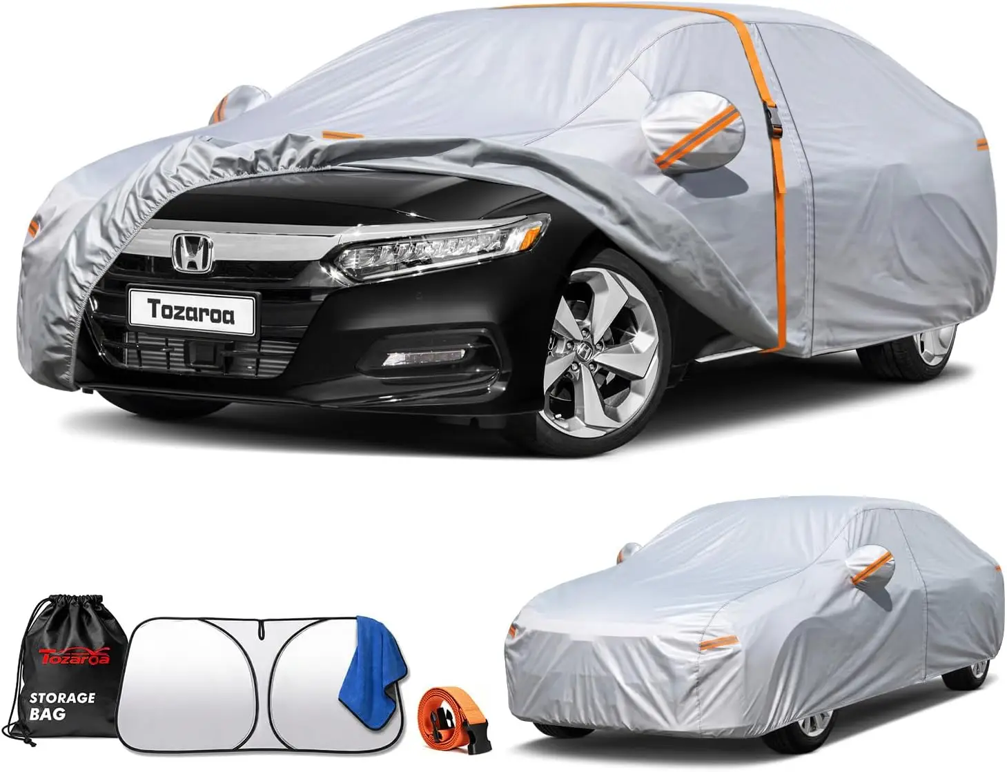 Waterproof Car Cover All-Weather Heavy-Duty Outdoor Full Exterior for Sedan/Coupe Length 186-193 inch with Windshield Sun Shade Universal Fit
Waterproof Car Cover All-Weather Heavy-Duty Outdoor Full Exterior for Sedan/Coupe Length 186-193 inch with Windshield Sun Shade Universal Fit