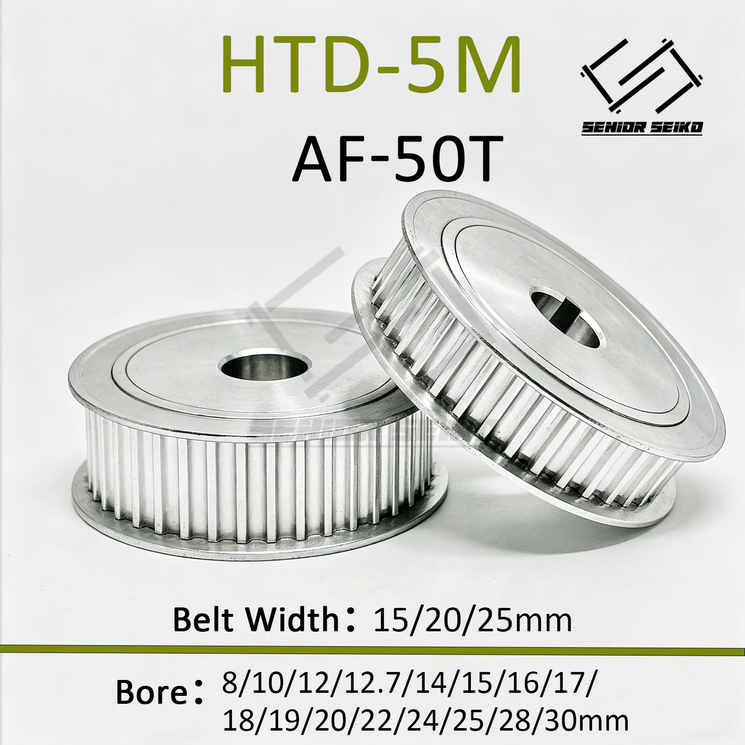 HTD5M Timing Pulley 5M 50teeth Belt Width 10/15/20mm Bore 8-30mm Synchronous Wheel Pitch 5mm Belt Pulley
HTD5M Timing Pulley 5M 50teeth Belt Width 10/15/20mm Bore 8-30mm Synchronous Wheel Pitch 5mm Belt Pulley