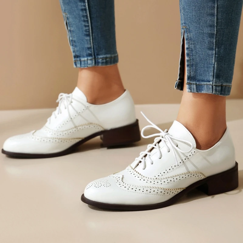 Casual Low Heels Pumps Loafers Shoes Brown Black White Women's Loafer Lace-up Casual Party Office Oxfords Shoes Large Size 45
Casual Low Heels Pumps Loafers Shoes Brown Black White Women's Loafer Lace-up Casual Party Office Oxfords Shoes Large Size 45