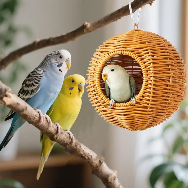Small Bird House Imitation Rattan Finch House Pet Hut Breathable Woven Shelter for Finch Conure Cockatiel Parakeet Small Animal
Small Bird House Imitation Rattan Finch House Pet Hut Breathable Woven Shelter for Finch Conure Cockatiel Parakeet Small Animal