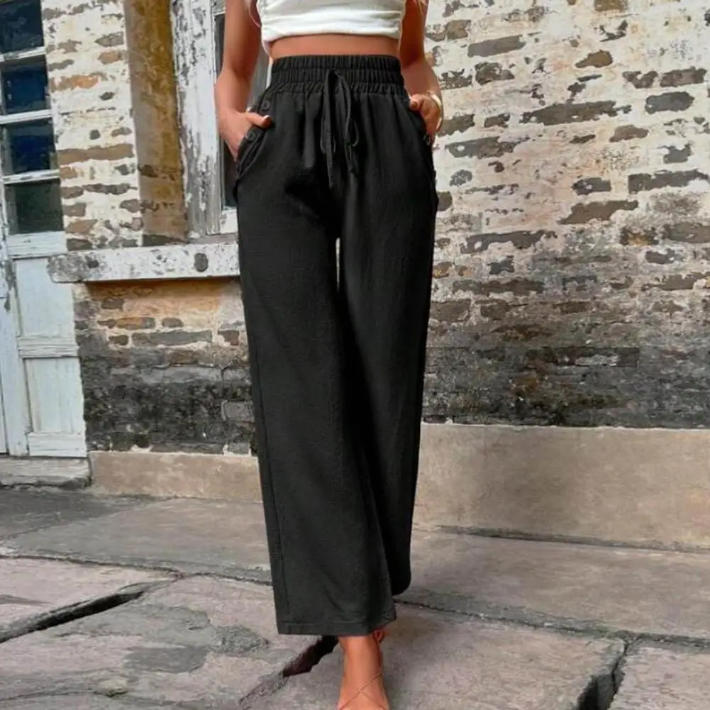 Women Pants High Waist Elastic Waist Wide Leg Pants Loose Casual Soft Breathable Lady Long Trousers
Women Pants High Waist Elastic Waist Wide Leg Pants Loose Casual Soft Breathable Lady Long Trousers