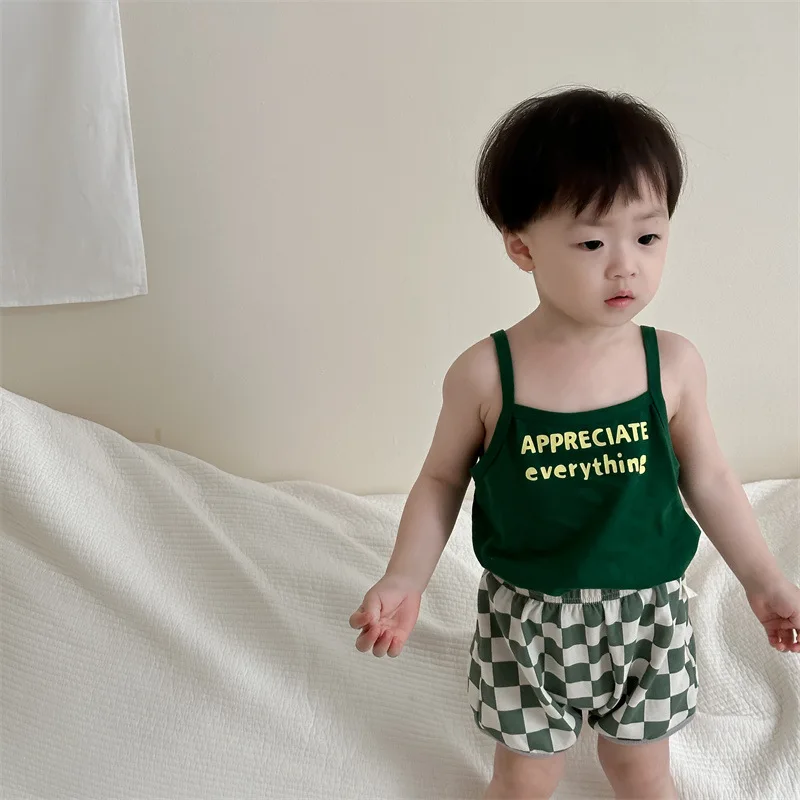 Summer Baby T-shirt 2024 Korean Infant Girls Camisole Cotton Letter Print Toddler Sleeveless Tank Tops Baby Boy Casual Vest Tees
Summer Baby T-shirt 2024 Korean Infant Girls Camisole Cotton Letter Print Toddler Sleeveless Tank Tops Baby Boy Casual Vest Tees
