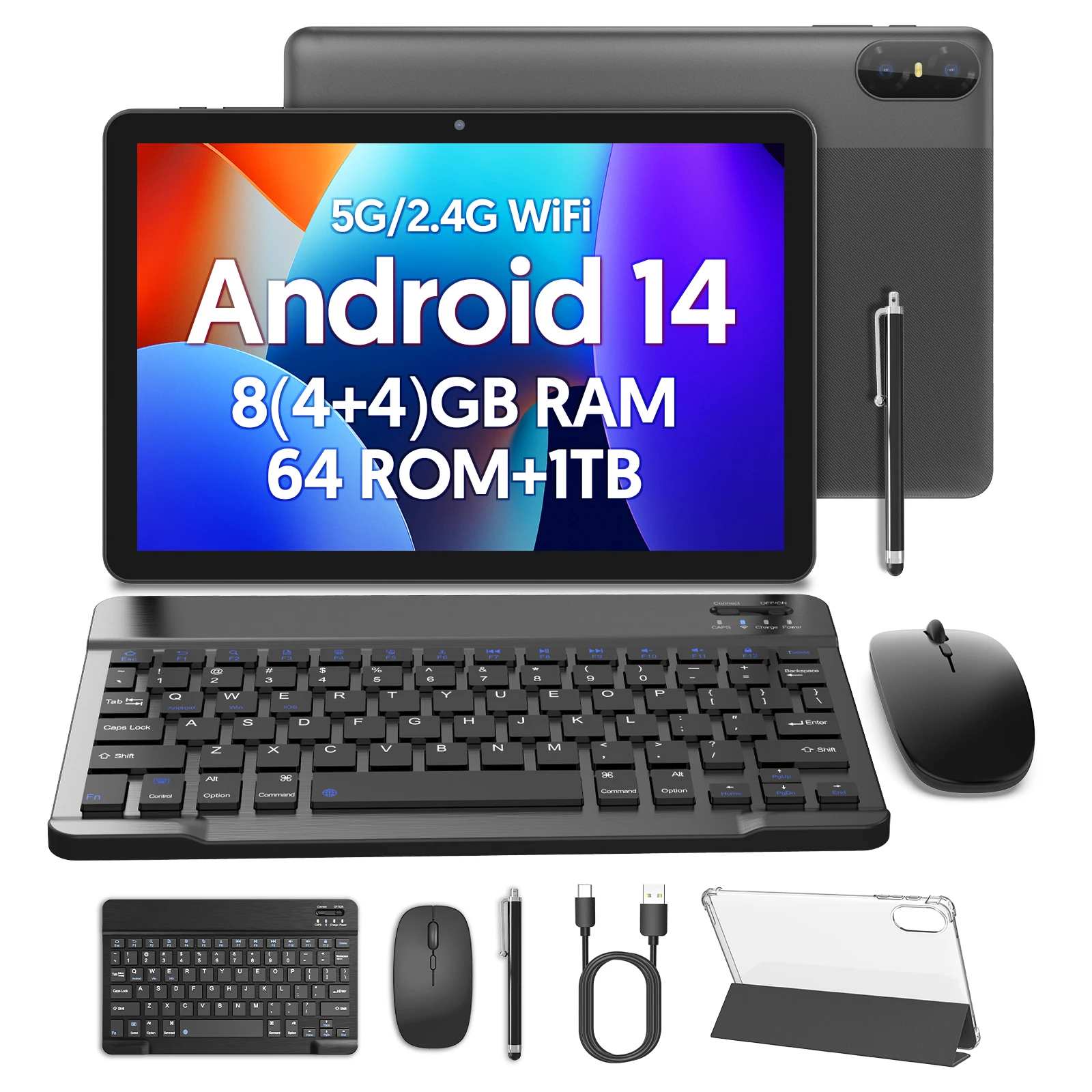 10-inch Android 14 tablet, octa-core processor, 8GB (4+4) RAM, 64GB ROM storage space, 1TB expandable memory, holiday gift
10-inch Android 14 tablet, octa-core processor, 8GB (4+4) RAM, 64GB ROM storage space, 1TB expandable memory, holiday gift