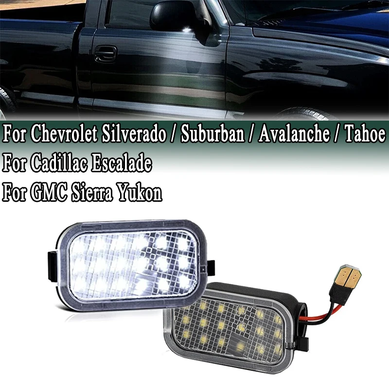 Светодиодные фонари бокового зеркала для Cadillac Escalade / Chevrolet Silverado / Suburban / Avalanche / Tahoe для GMC Sierra Yukon
Светодиодные фонари бокового зеркала для Cadillac Escalade / Chevrolet Silverado / Suburban / Avalanche / Tahoe для GMC Sierra Yukon