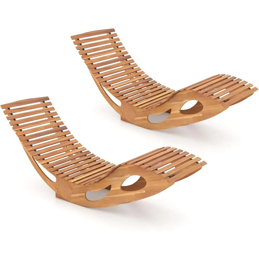 Acacia Wood Rocking Chaise Lounge Chair with Slatted Seat, Outdoor Patio or Indoor, Supports Up to 350lbs
Acacia Wood Rocking Chaise Lounge Chair with Slatted Seat, Outdoor Patio or Indoor, Supports Up to 350lbs