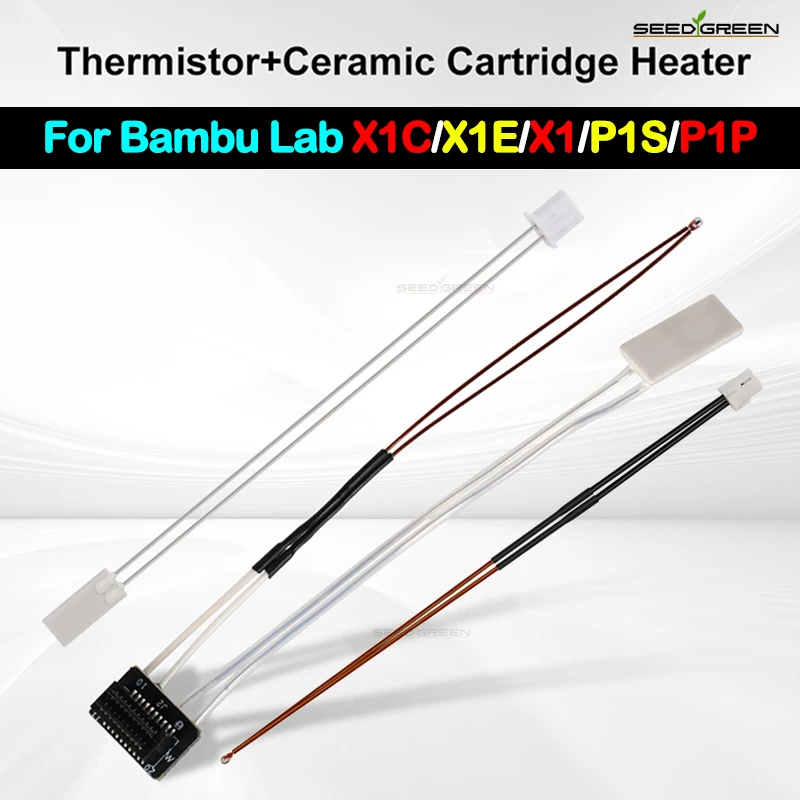 X1C Thermistor & Ceramic Heating Plate For Bambu Lab P1S/P1P 3D Printer Hotend Heater Cartridge 24V 48W NTC 3950 100K
X1C Thermistor & Ceramic Heating Plate For Bambu Lab P1S/P1P 3D Printer Hotend Heater Cartridge 24V 48W NTC 3950 100K
