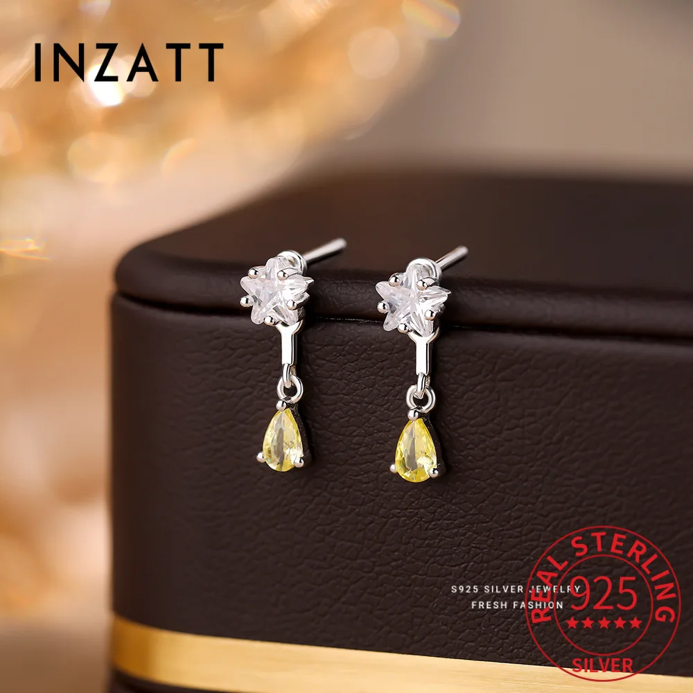 INZATT настоящее серебро 925 пробы с цирконием и звездами, серьги-гвоздики с каплями воды для женщин, вечерние модные ювелирные изделия, минималистичные аксессуары
INZATT настоящее серебро 925 пробы с цирконием и звездами, серьги-гвоздики с каплями воды для женщин, вечерние модные ювелирные изделия, минималистичные аксессуары