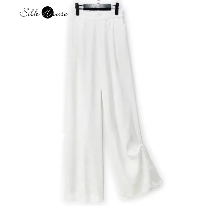 2024 Women's Fashion Autumn New 38MM 100% Natural Mulberry Silk White Jacquard Satin Flat Waist Pocket Design Straight Pants
2024 Women's Fashion Autumn New 38MM 100% Natural Mulberry Silk White Jacquard Satin Flat Waist Pocket Design Straight Pants
