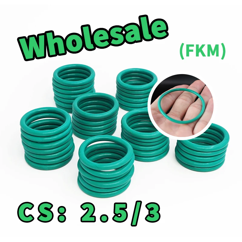 O-ring thickness 2.5/3mm wholesale Sealing element link FKM Green fluororubber gasket seal ring rubber elastic Free Shipping
O-ring thickness 2.5/3mm wholesale Sealing element link FKM Green fluororubber gasket seal ring rubber elastic Free Shipping