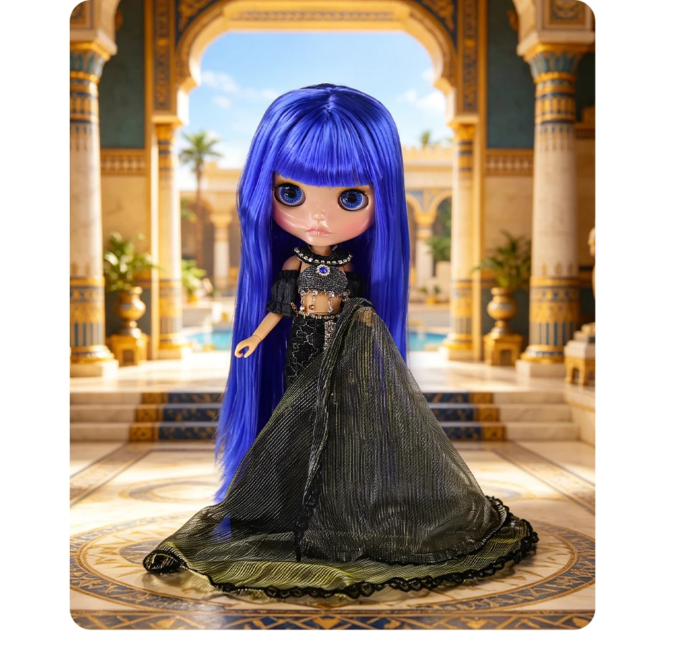 Kathleen – Premium Custom Neo Blythe Doll with Blue Hair, Tan Skin & Shiny Cute Face 14 Kathleen – Premium Custom Neo Blythe Doll with Blue Hair, Tan Skin & Shiny Cute Face 14