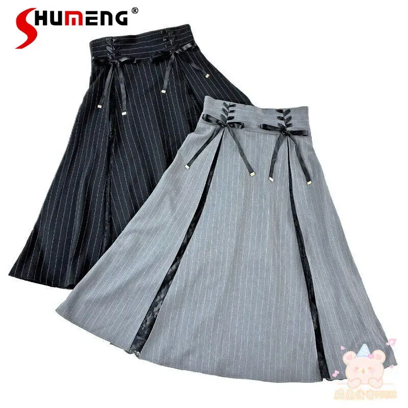 Japanese Style Mass-produced Sweet Retro Lolita Skirts Lace Spliced High Waist Lace-up A-line Versatile Striped Long Skirt Women
Japanese Style Mass-produced Sweet Retro Lolita Skirts Lace Spliced High Waist Lace-up A-line Versatile Striped Long Skirt Women