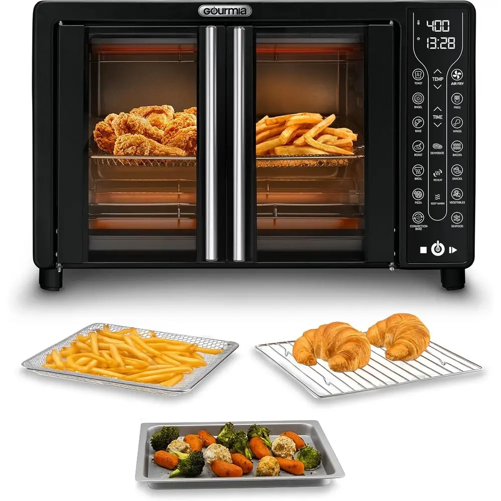 Gourmia rench Door Air ryer – 25 Qt Large acity Convection Oven, ryorce 360°, Digital Display with 17 Cooking Presets, Bake, Toa
Gourmia rench Door Air ryer – 25 Qt Large acity Convection Oven, ryorce 360°, Digital Display with 17 Cooking Presets, Bake, Toa
