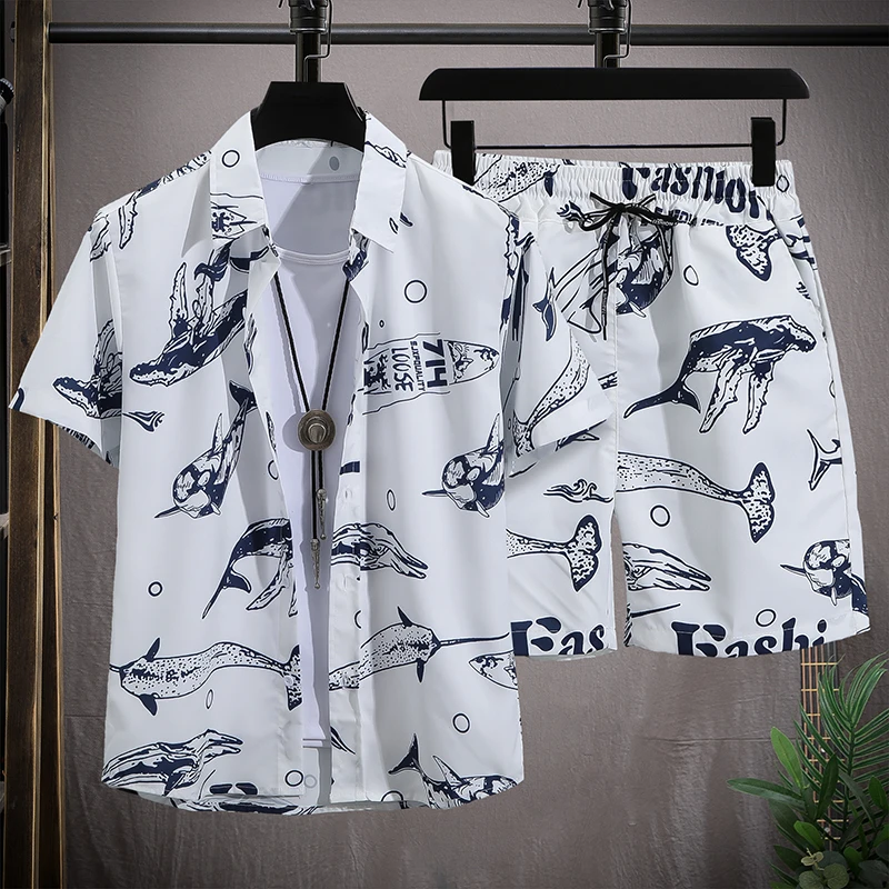 Hawaiian Shirt Shorts Man Set Short Sleeve Tops +Shorts Two Piece Summer Beach Vacation Men's T shirt Set Casual Loose Clothing
Hawaiian Shirt Shorts Man Set Short Sleeve Tops +Shorts Two Piece Summer Beach Vacation Men's T shirt Set Casual Loose Clothing