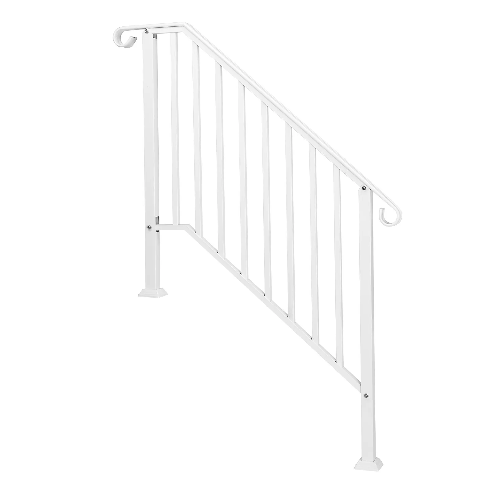 Wrought Iron Handrail Adjustable Fits 3-4 Steps Stair Hand Rail Outdoor White
Wrought Iron Handrail Adjustable Fits 3-4 Steps Stair Hand Rail Outdoor White