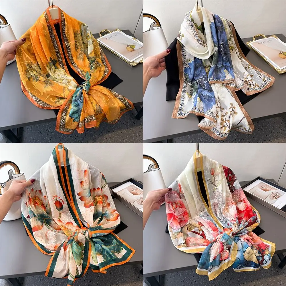 Fashion 180*70cm Women Silk Scarf Soft Sunscreen Women Head Scarf Breathable Peony Flower Silk Scarves Summer
Fashion 180*70cm Women Silk Scarf Soft Sunscreen Women Head Scarf Breathable Peony Flower Silk Scarves Summer