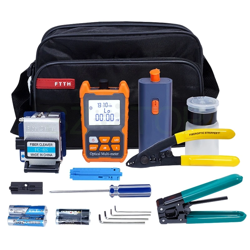 FTTH fiber optic tool kit FC-6S Fiber Cleaver Optical Power Meter 10km Visual Fault Locator otdr Stripping Pliers customized
FTTH fiber optic tool kit FC-6S Fiber Cleaver Optical Power Meter 10km Visual Fault Locator otdr Stripping Pliers customized