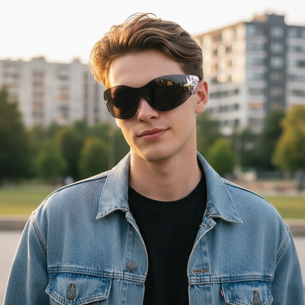 Trendy for Beach, Outdoor Cool UV400 Protection Black Sunglasses Sun Glasses Stars Decor Wrap Around Rimless Y2K Sunglasses
Trendy for Beach, Outdoor Cool UV400 Protection Black Sunglasses Sun Glasses Stars Decor Wrap Around Rimless Y2K Sunglasses