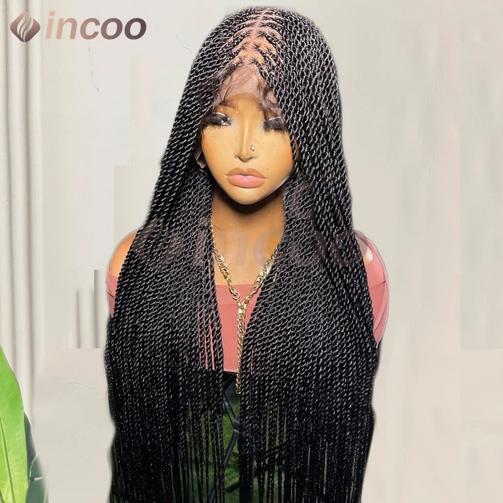 Synthetic Twist Braided Full Lace Front Wig for Black Women Box Braided Goddess Braids Faux Locs Natural Hairline
Synthetic Twist Braided Full Lace Front Wig for Black Women Box Braided Goddess Braids Faux Locs Natural Hairline