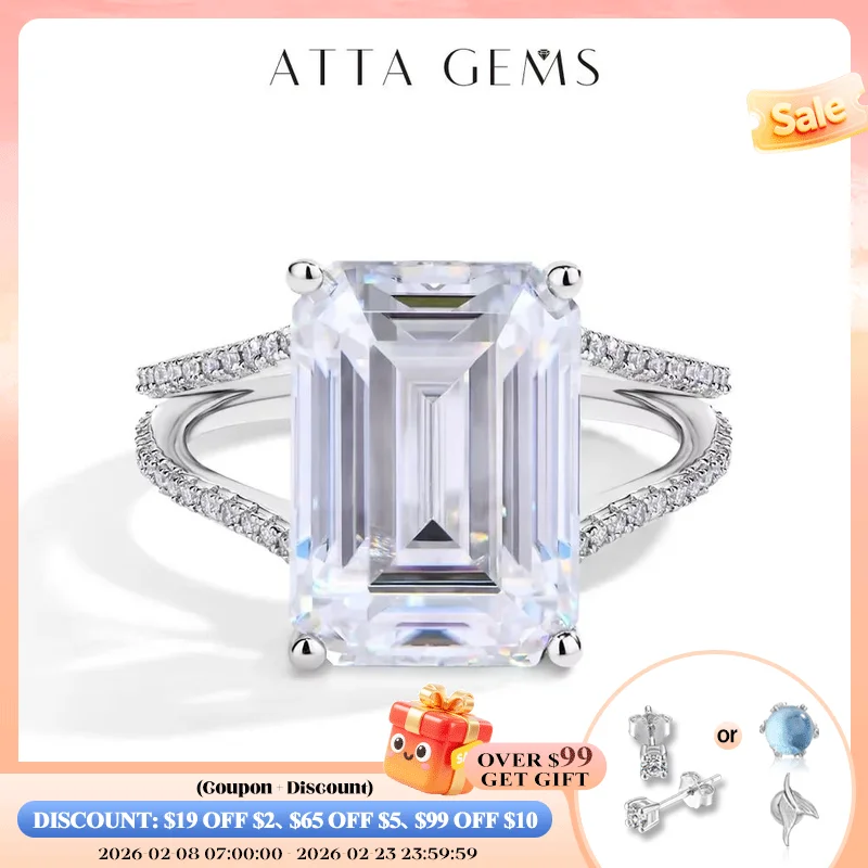 ATTAGEMS 10.0CT Emerald Cut Moissanite Ring for Women Men 14*10mm D VVS1 Diamond Solitaire Ring S925 Silver Wedding Fine Jewelry
ATTAGEMS 10.0CT Emerald Cut Moissanite Ring for Women Men 14*10mm D VVS1 Diamond Solitaire Ring S925 Silver Wedding Fine Jewelry