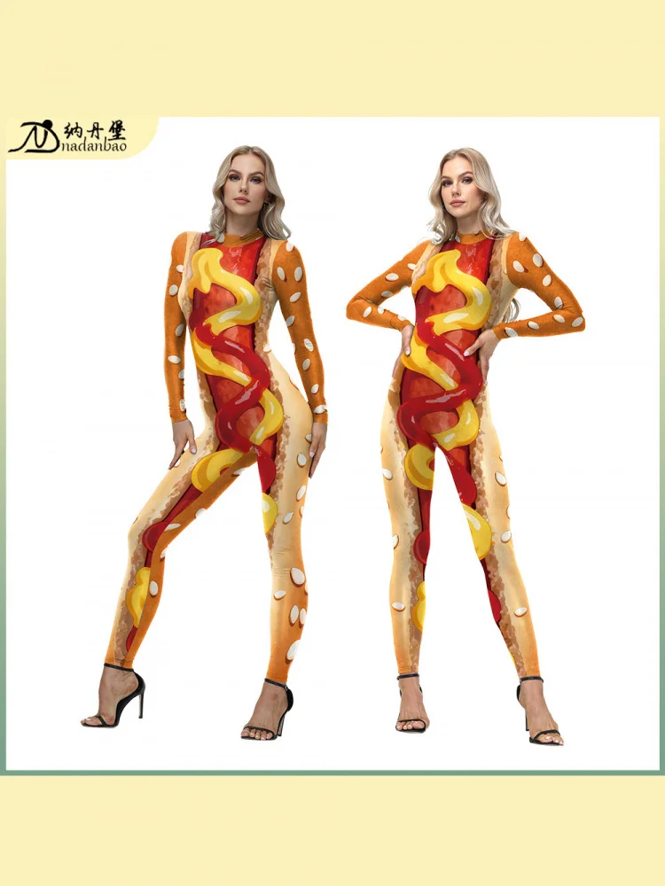Женский комбинезон для косплея хот-догов, обтягивающий боди, костюм с 3D принтом, Новое поступление, сценический костюм, материал из молочного шелка
Женский комбинезон для косплея хот-догов, обтягивающий боди, костюм с 3D принтом, Новое поступление, сценический костюм, материал из молочного шелка