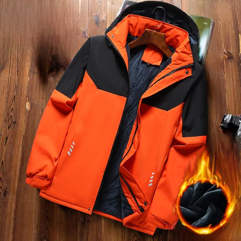 Thiened Fce Winter Jaet Men's Workwear Coat Cotton Filling Warmth Outdoor Clothing Stand Fit Long Sve Outerwear
Thiened Fce Winter Jaet Men's Workwear Coat Cotton Filling Warmth Outdoor Clothing Stand Fit Long Sve Outerwear