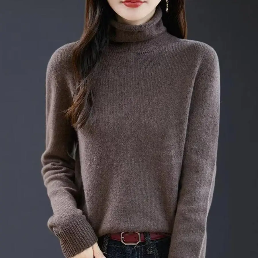 Women Turtleneck 100% Merino Wool Sweater Classic Autumn Winter Thick Warm Woman Knitted Blouse Simple Soft Pullover Top Shirt
Women Turtleneck 100% Merino Wool Sweater Classic Autumn Winter Thick Warm Woman Knitted Blouse Simple Soft Pullover Top Shirt
