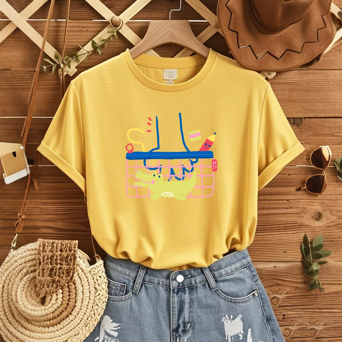 Women's T-Shirt Casual Round Neck Short Sleeve Spring Summer Breathable Fit Crocodile Basket Print Fashion Trend
Women's T-Shirt Casual Round Neck Short Sleeve Spring Summer Breathable Fit Crocodile Basket Print Fashion Trend