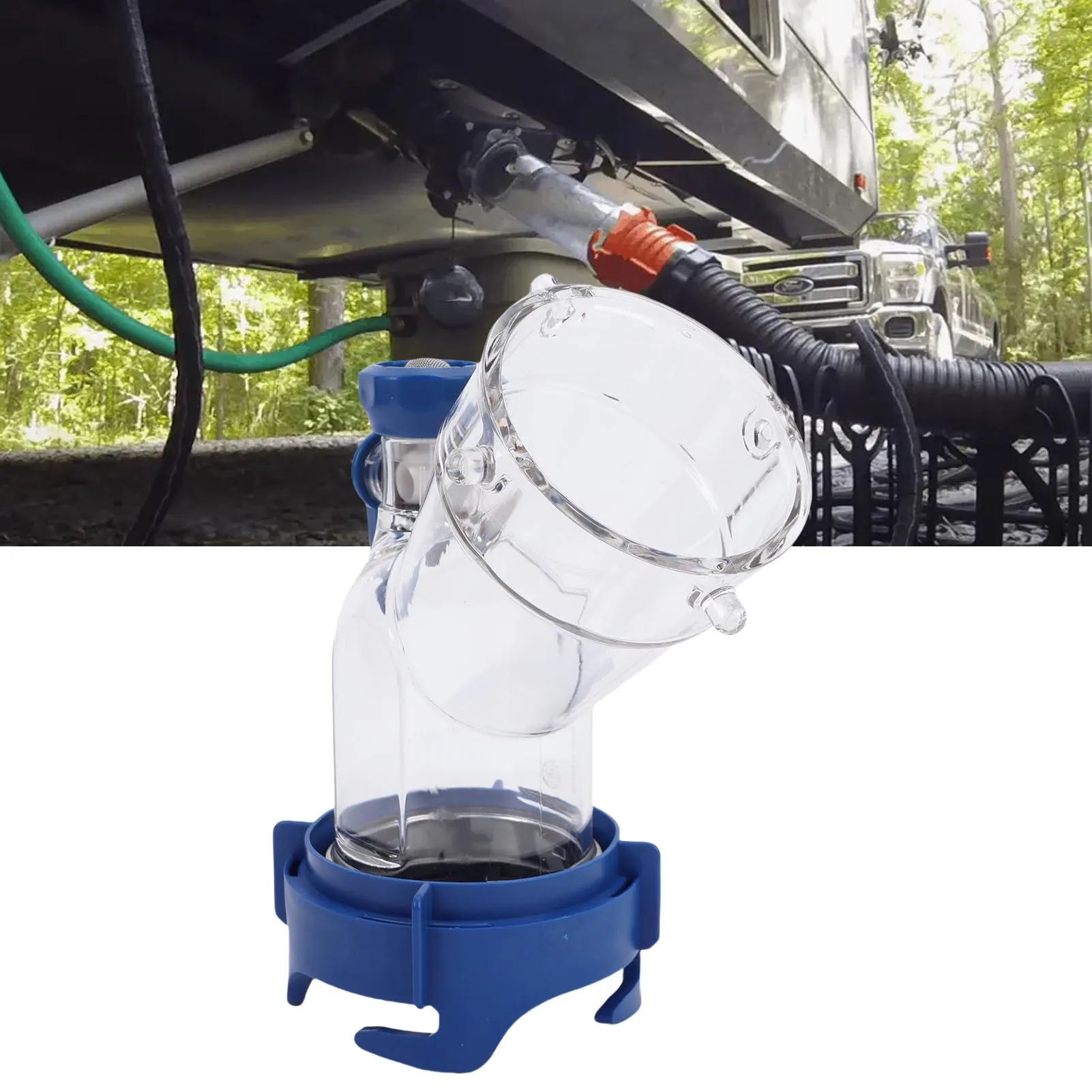 RV Tank Rinser with Backflow Preventer Transparent Window 45 Degree Waste Tank Flush Valve Attachment for RV Trailers
RV Tank Rinser with Backflow Preventer Transparent Window 45 Degree Waste Tank Flush Valve Attachment for RV Trailers