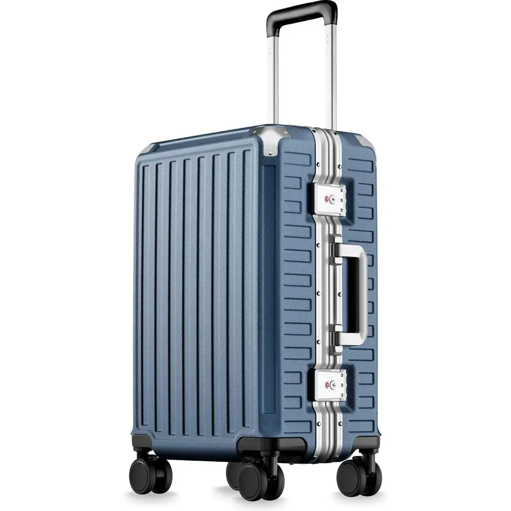 20 Inch Blue Polycarbonate Hard Shell Carry On Luggage 8010S Aluminum Frame Zipperless Spinner Wheels Suitcase
20 Inch Blue Polycarbonate Hard Shell Carry On Luggage 8010S Aluminum Frame Zipperless Spinner Wheels Suitcase