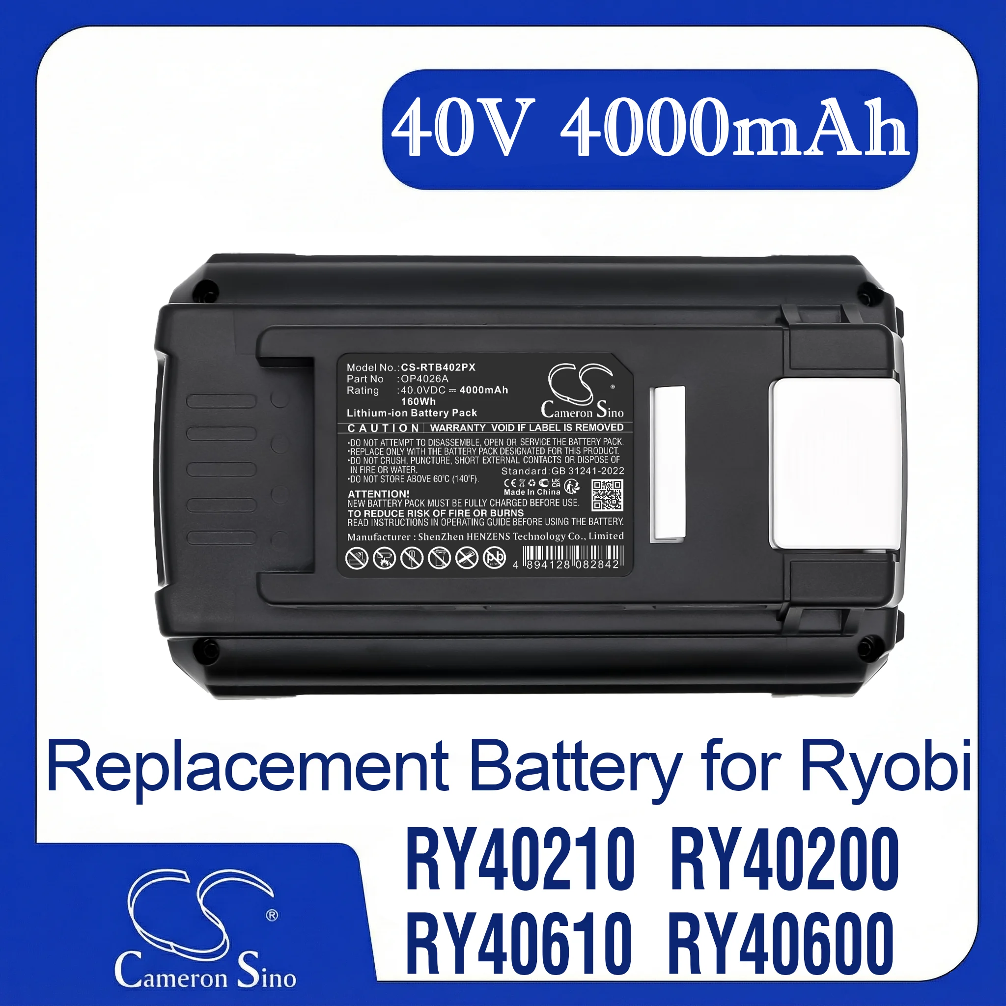 Cameron Sino Replacement Battery for Ryobi 40V 14 IN Brushless Chain Saw,, Fits P/N BPL3626,BPL3626D,BPL3640,BPL3640D,BPL3650,
Cameron Sino Replacement Battery for Ryobi 40V 14 IN Brushless Chain Saw,, Fits P/N BPL3626,BPL3626D,BPL3640,BPL3640D,BPL3650,