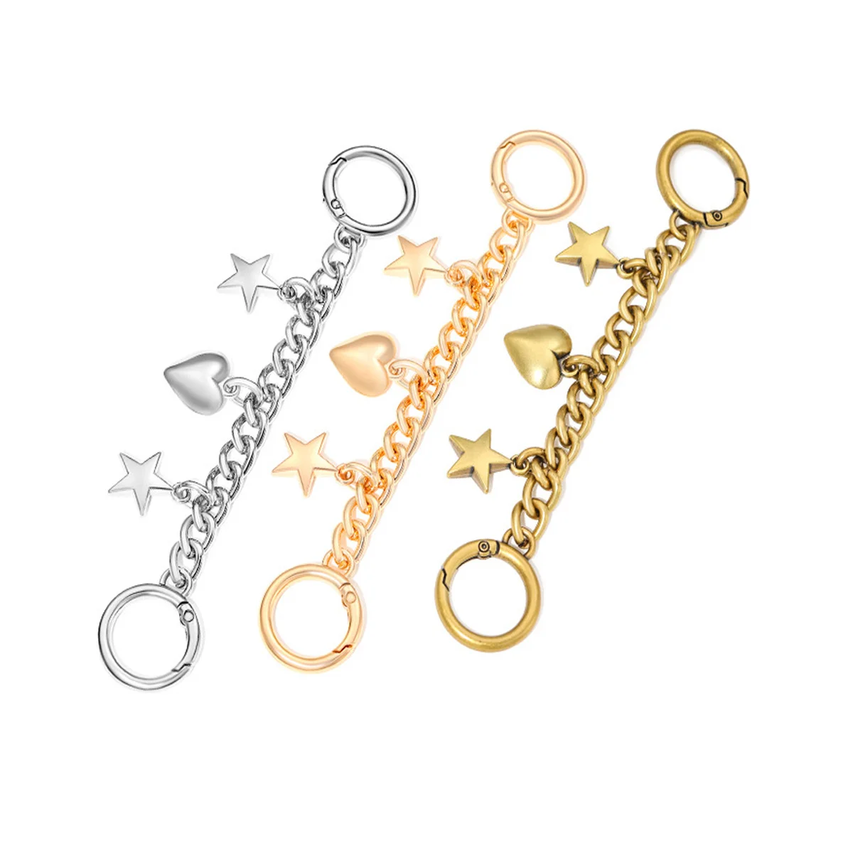 HOLINFASHION Gold Metal Heart-shaped Pentagon Bag Chain Charm Silver Bag Extend Chain Not Easy Fade Decorative Chain For Rowan
HOLINFASHION Gold Metal Heart-shaped Pentagon Bag Chain Charm Silver Bag Extend Chain Not Easy Fade Decorative Chain For Rowan