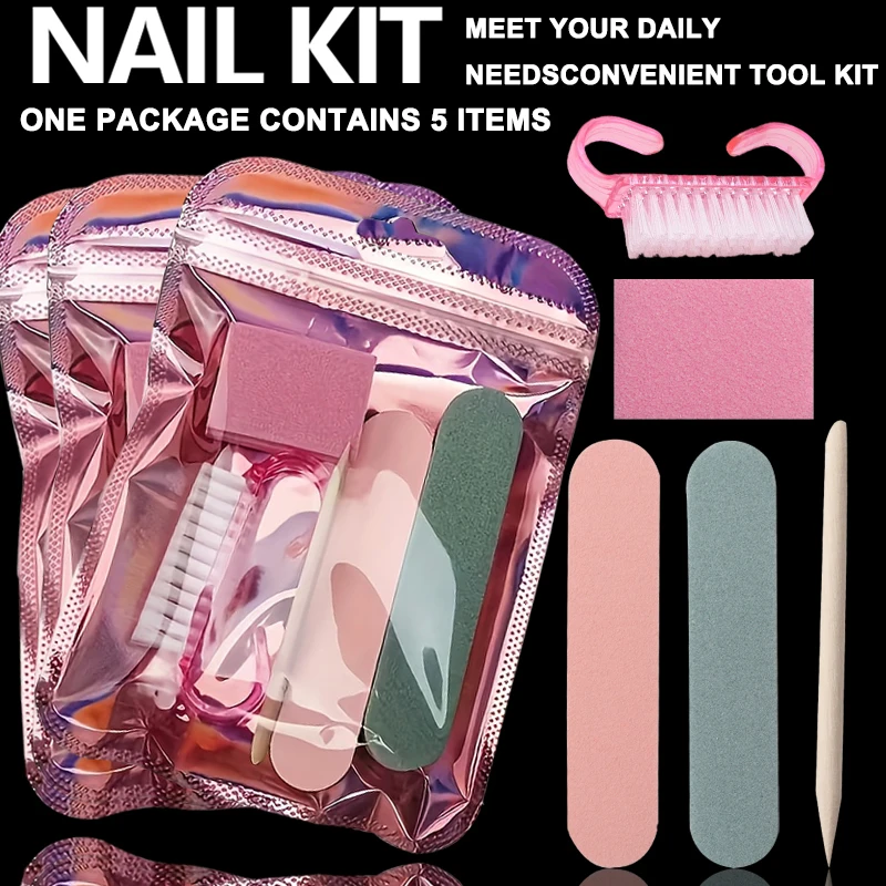 5-Piece Manicure Kit Nail Tools Portable with Nail File Buffer Sanding Polishing Blocks Manicure Dust Brush Sponge Pedicure Set
5-Piece Manicure Kit Nail Tools Portable with Nail File Buffer Sanding Polishing Blocks Manicure Dust Brush Sponge Pedicure Set
