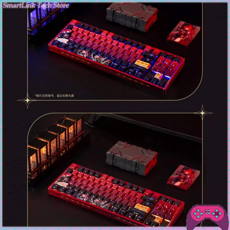 New Wuthering Waves Yinlin Custom Mechanical Keyboard Three-Mode Connection RGB Lighting 89-Key Side-Engraved Keycaps Keyboard
