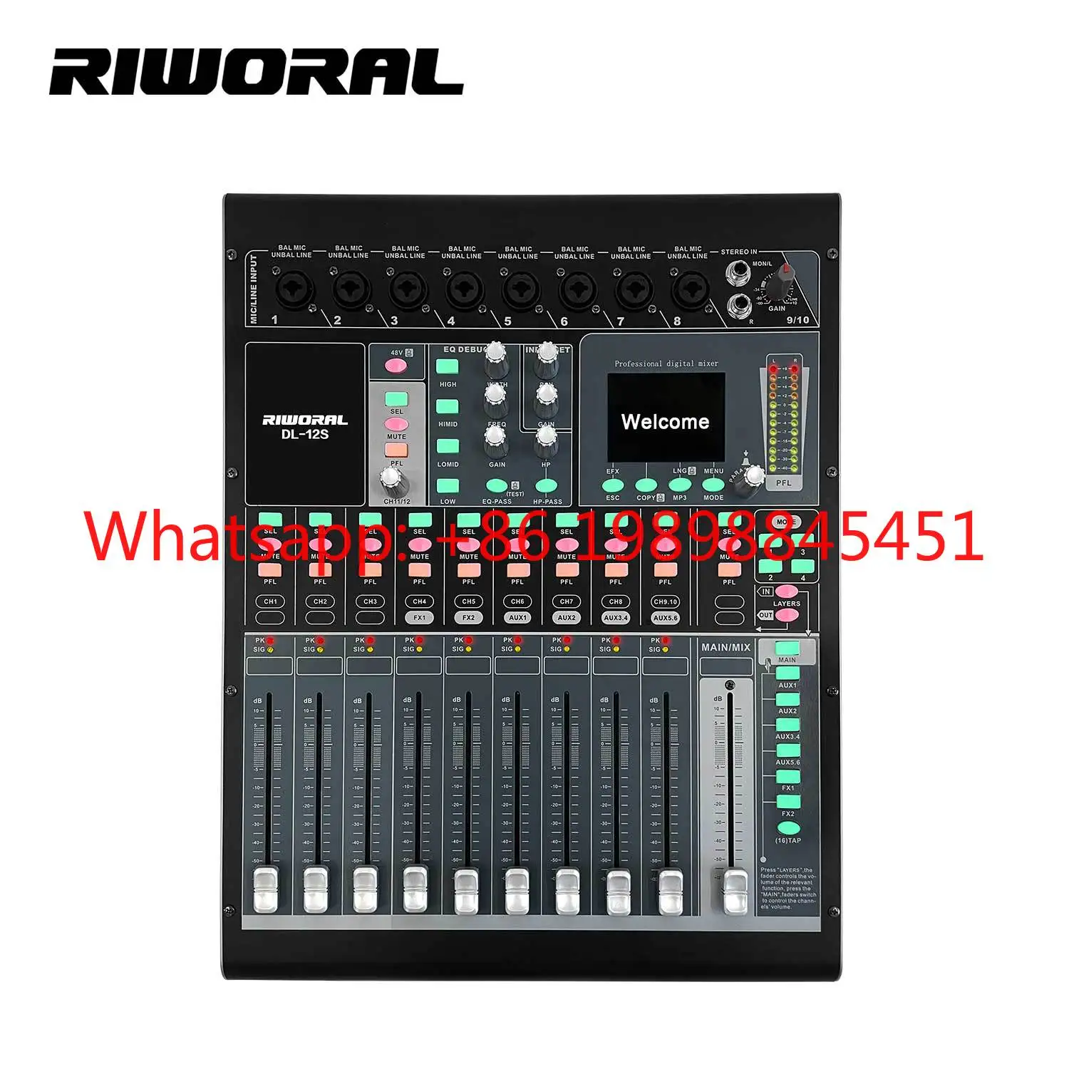 DL-12S 12CH Digital Audio Mixer USB MP3 Player Professional Sound Mixing Console
DL-12S 12CH Digital Audio Mixer USB MP3 Player Professional Sound Mixing Console