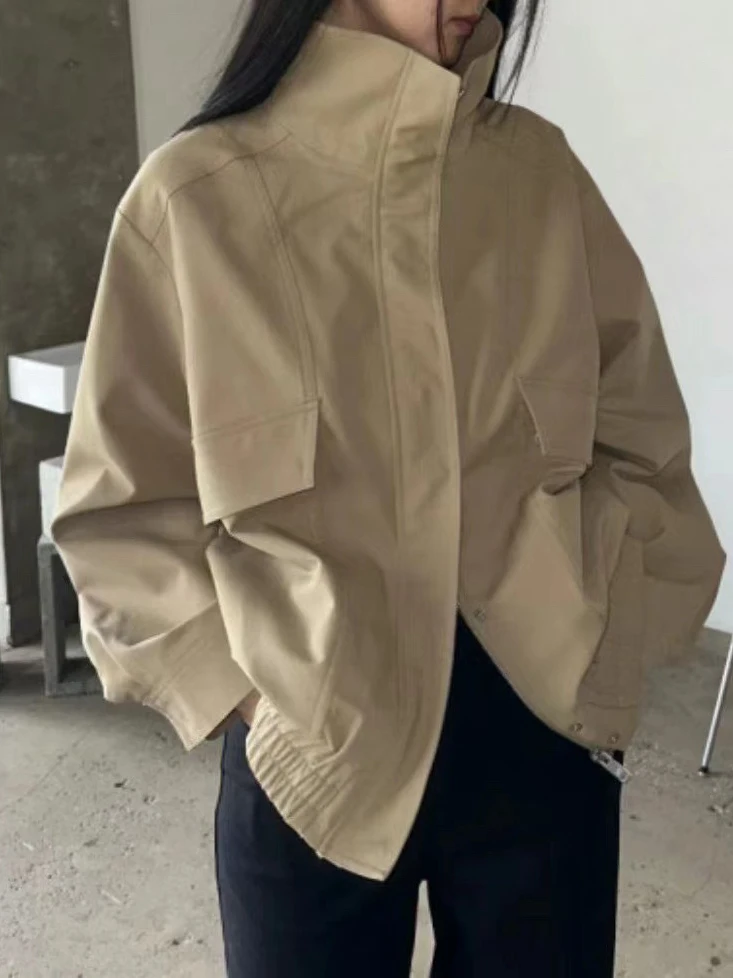 Retro Early Autumn Chic Women's Long Sve Loose Coat Stand Collar Faionable Versatile Outerwear Commute Sle Pure Color
Retro Early Autumn Chic Women's Long Sve Loose Coat Stand Collar Faionable Versatile Outerwear Commute Sle Pure Color
